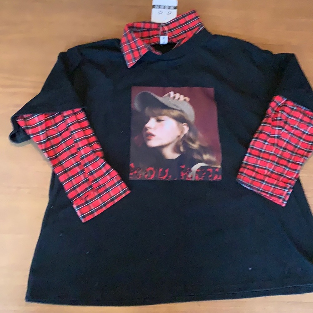 Collard, black womens, graphic long sleeve